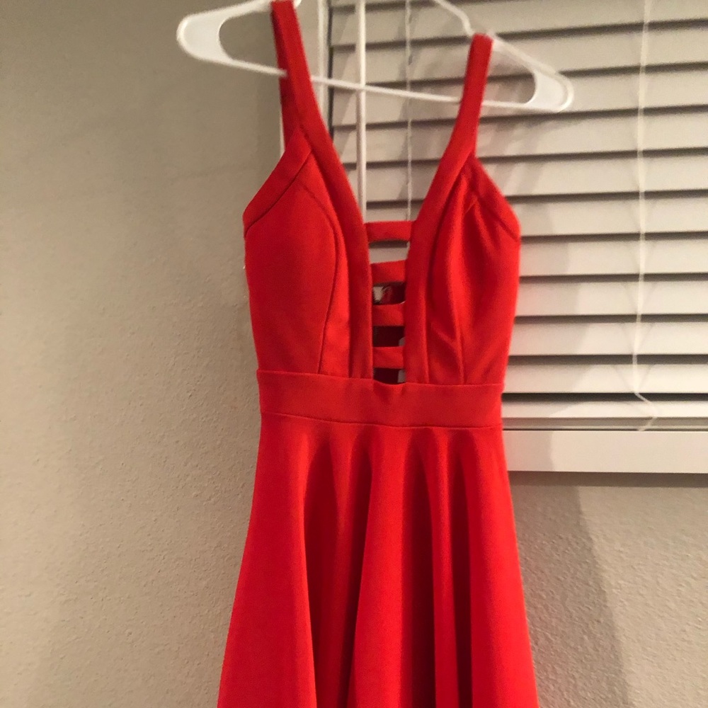 Coral strappy dress